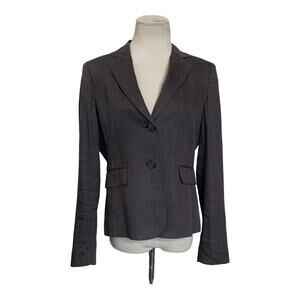 Alfani brown 2 buttoned stitched lapel detail casual blazer size 8P